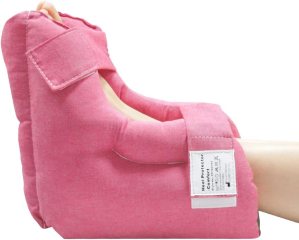 Heel Protectors for pressure sores, Heel Cushion with High Resilience Foam for Remove Pressure, Foot Pillow for Pressure Ulcer (Red 1 Count)
