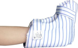 Heel Protector Bed Sore Pillow Cushion for Pressure Sores,Foot Pillow for Bedridden Patients Supplies, Ankle Pillow Heel Protectors for Heel Pain (Qty 1pc, lavender stripe)