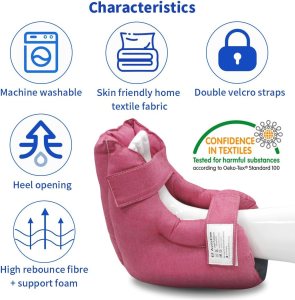 Heel Protectors for pressure sores, Heel Cushion with High Resilience Foam for Remove Pressure, Foot Pillow for Pressure Ulcer (Red 1 Count) - Image 5