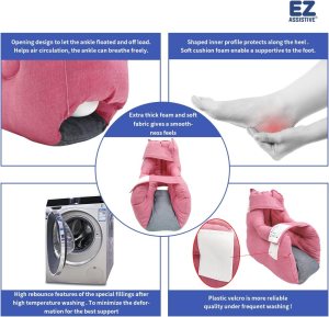 Heel Protectors for pressure sores, Heel Cushion with High Resilience Foam for Remove Pressure, Foot Pillow for Pressure Ulcer (Red 1 Count) - Image 7